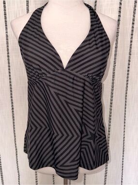 Converse Black and grey stripe swim tankini